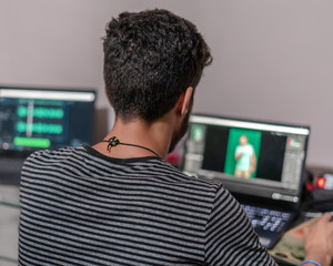 the person working from home