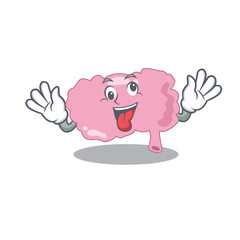 A mascot design of brain having a funny crazy face