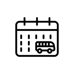 bus travel calendar day icon vector. bus travel calendar day sign. isolated contour symbol illustration