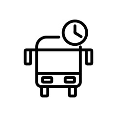 stay time in bus icon vector. stay time in bus sign. isolated contour symbol illustration