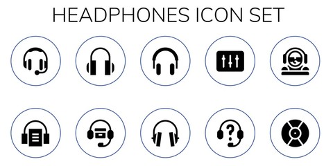 Modern Simple Set of headphones Vector filled Icons