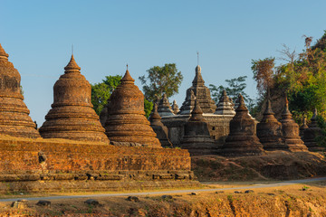 Fototapeta premium Old Buddhist temple in Mrauk U ancient city, Rakhine state, Myanmar