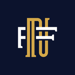 Initial Letter NF FN Monogram Logo Design