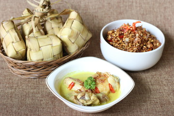 chicken typical opor indonesia isolated on background
