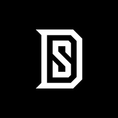 DS D S Logo design line art vector illustration