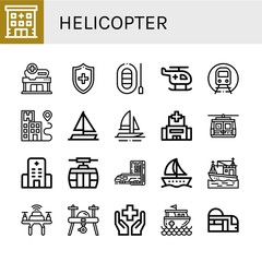 Set of helicopter icons