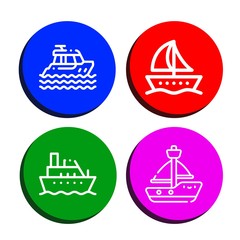 yachting simple icons set