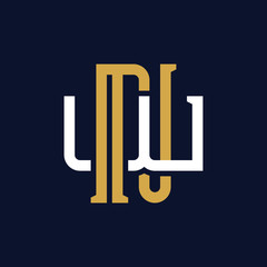 Initial Letter NW WN Monogram Logo Design