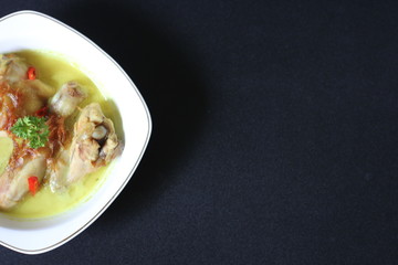 chicken typical opor indonesia isolated on background