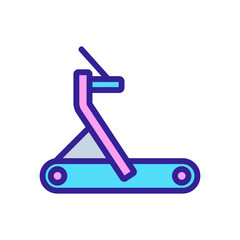 professional treadmills with twisting tape icon vector. professional treadmills with twisting tape sign. color symbol illustration