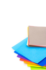 Isolated of colorful paper in multi color