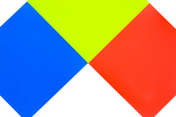 Isolated of colorful paper in RGB color