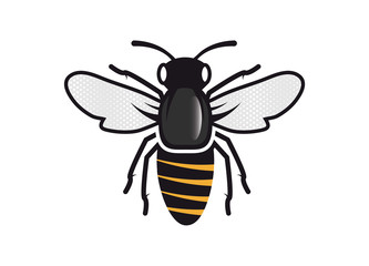 stilisierter Bienen Patch mit weißem Rand