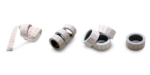 price tag roll on a white background,with clipping path