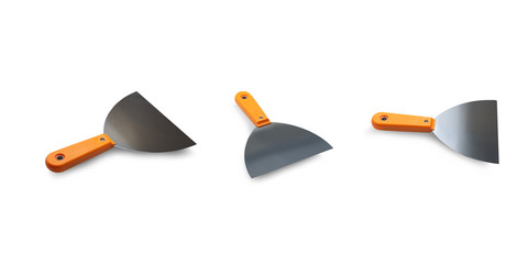 Putty trowel on a white background,with clipping path