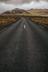 road to nowhere, Mountains on the background, Iceland