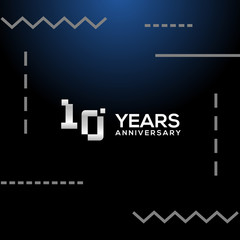 10 Years Anniversary White Number Vector Design