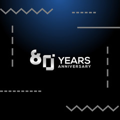 80 Years Anniversary White Number Vector Design