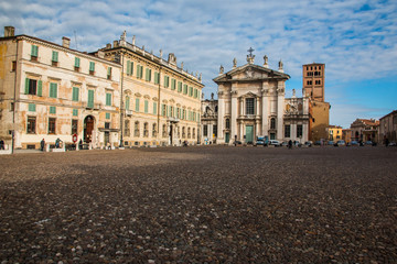 Fototapeta premium View of Piazza Sordello in Mantua (Mantova), north Italy