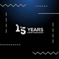 15 Years Anniversary White Number Vector Design
