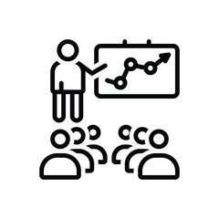 Black line icon for instructor