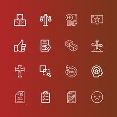 Editable 16 choice icons for web and mobile