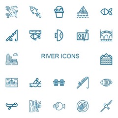 Editable 22 river icons for web and mobile