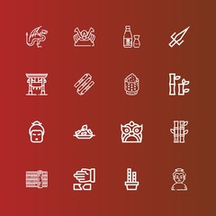 Editable 16 japanese icons for web and mobile