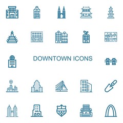 Editable 22 downtown icons for web and mobile