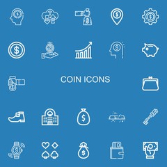 Editable 22 coin icons for web and mobile
