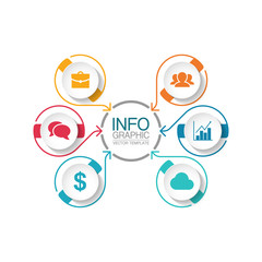 Vector iInfographic template for business, presentations, web design, 6 options.