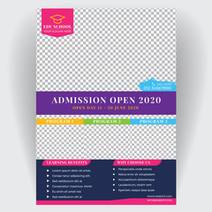 Education flyer brochure creative design. The template design trendy  layout. For the advertising business Education, school, institution learning, university,  company concept. Layout template in A4 