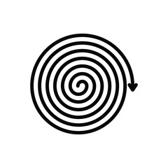 Black line icon for continued