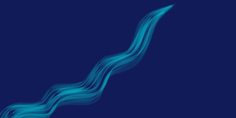 Blue wavy lights on dark smoky background