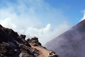 Mountain landscape with clouds