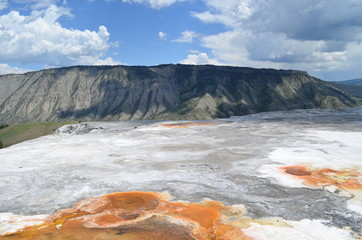 Late Spring in Yellowstone National Park: Looking East to Mount Everts From Mammoth Hot Springs Main Terrace Overlook