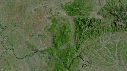 Fototapeta na wymiar Caraș-Severin, Romania - outlined. Satellite