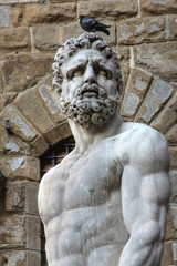 Fototapeta na wymiar Hercules statue at the Piazza della Signoria, Florence, Italy (HDR version)