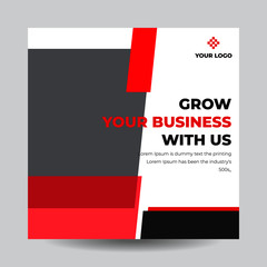 Business social media square banner post template