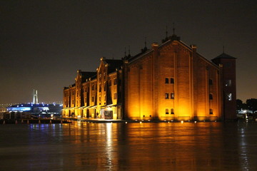 histrical brick warehouse in Yokohama