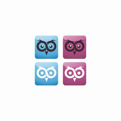 set of icons, owl