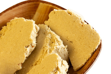  traditional turkish tahini halva in plate