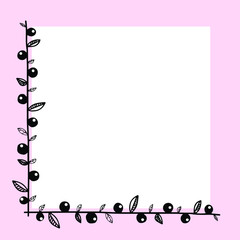 Light floral vector frame for card and photo design, 
