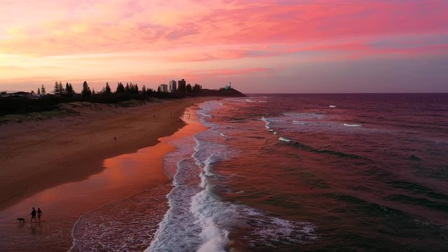 Sunset at Sunshine Coast, Buddina Beach, Queensland, Australia.