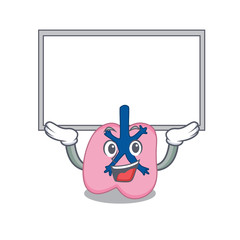 Caricature character of lung succeed lift up a board