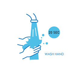 Wash hand icon.wash your hand 20 second 
