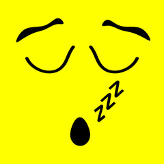 good night emoji- yellow sleepy emoticon.
