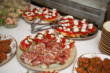 Catering dishes laid out on the table