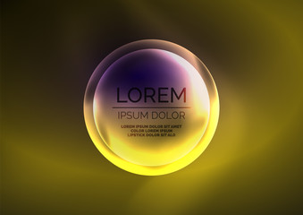 Glowing neon shiny transparent bubbles, glass circles or bio cell concept. Techno futuristic vector abstract background For Wallpaper, Banner, Background, Card, Book Illustration, landing page