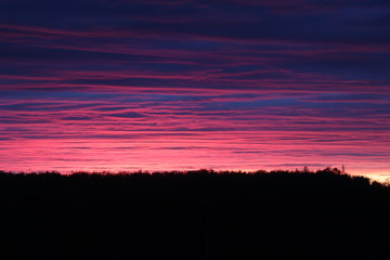 Obraz premium Pink sunset over the field